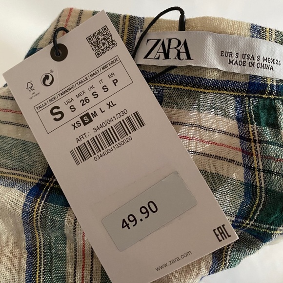 Zara Multicolored Plaid Button Front Midi Skirt - Picture 4 of 4